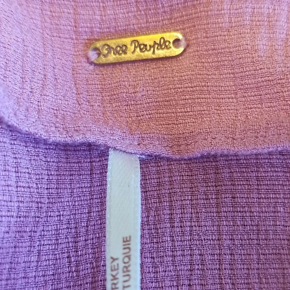 Free People Maise Mauve Rose Color Longsleeve Top V Neck Button Up Shirt